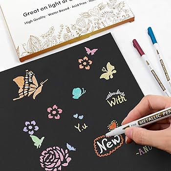 Amazon.com : 30 Pack Metallic Marker Pens, Lineon 24 Colors